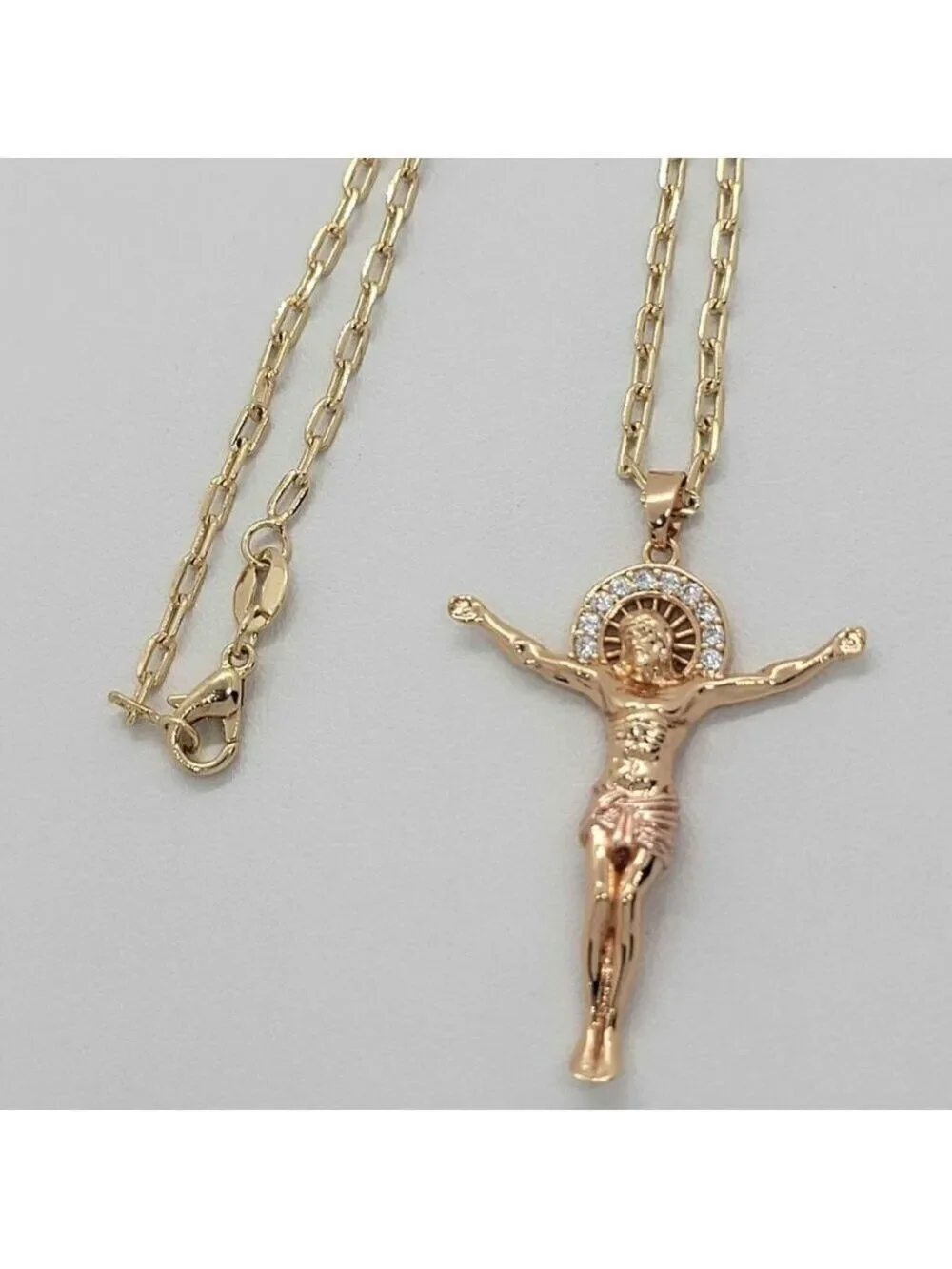 Brand New Brazilian 18k Gold Filled Jesus Necklace